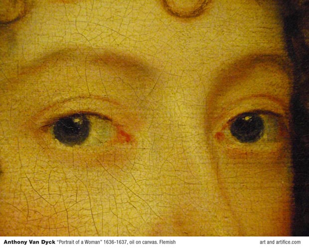 eyes close up detail - Anthony Van Dyck Portrait of a Woman