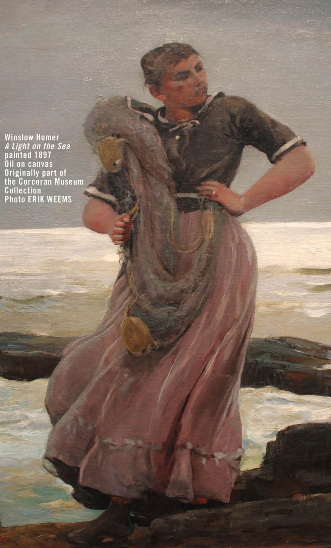 A light on the Sea - Winslow Homer - fishing nets around a woman