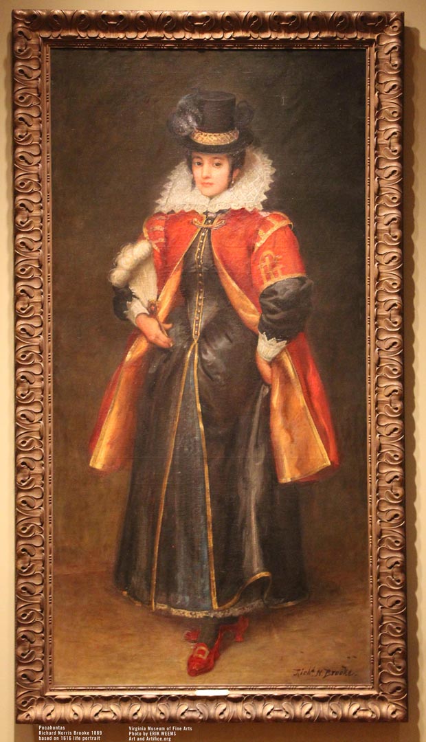 Framed Portrait of Pocahontas by Richard Norris Brooke Framed Portrait of Pocahontas by Richard Norris Brooke