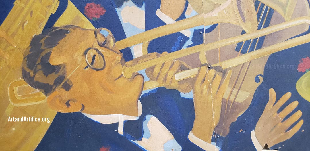 Detail from Jazz Club Painting Paul Whiteman orchestra