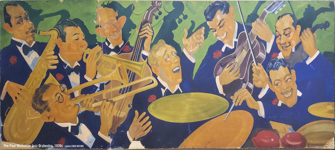 The Paul Whiteman Jazz Orchestra circa 1930s - painting from a Cleveland Jazz Club
